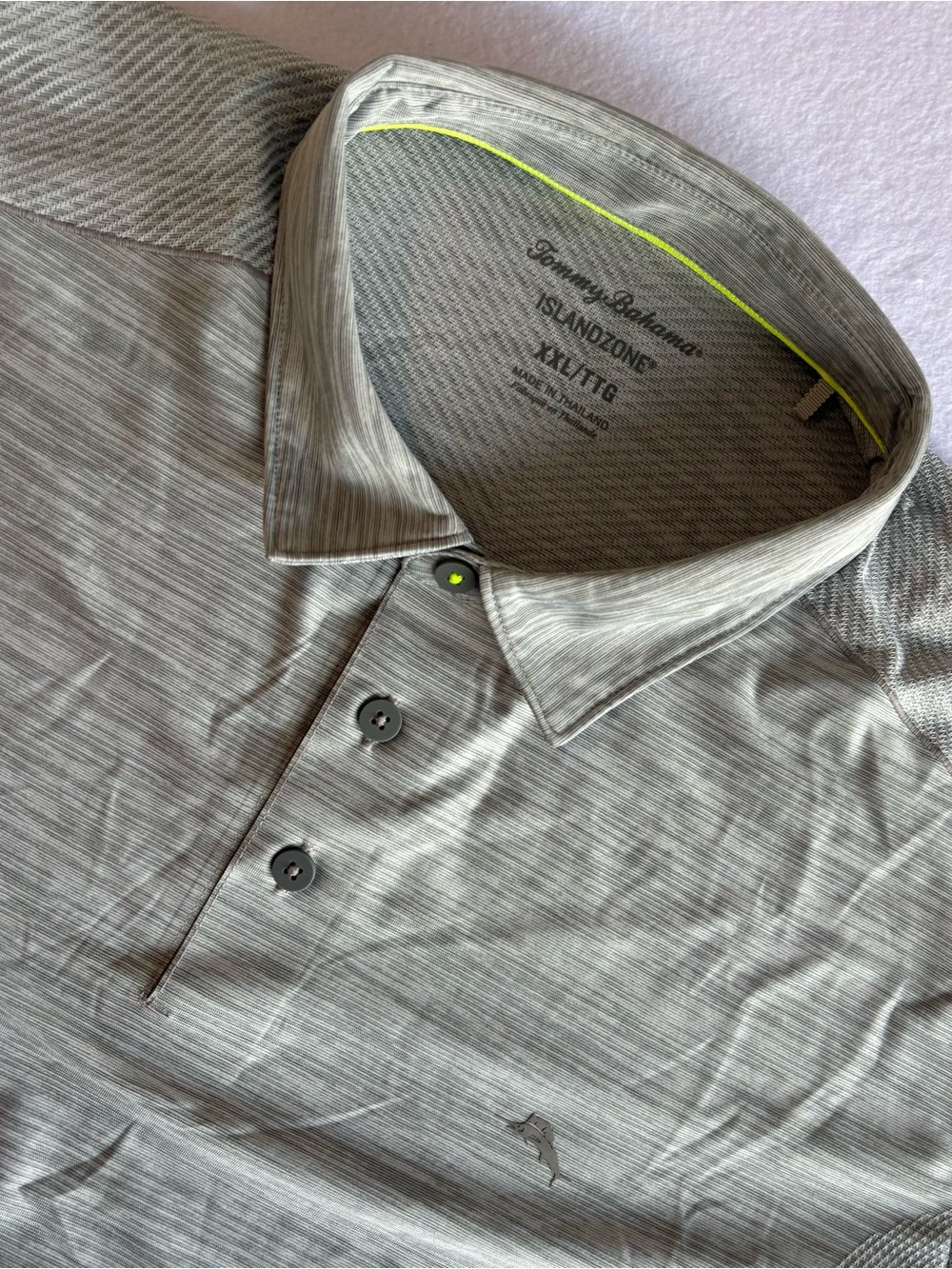 Tommy Bahama IslandZone Gray Performance Golf Polo Shirt Men’s XXL Short Sleeve